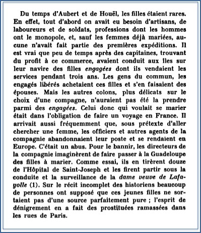 Extrait de l'Histoire de la Guadeloupe Auguste Lacour - Livre I -chap VI