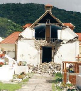 Église de Terre-de-Bas après le séisme de 2004