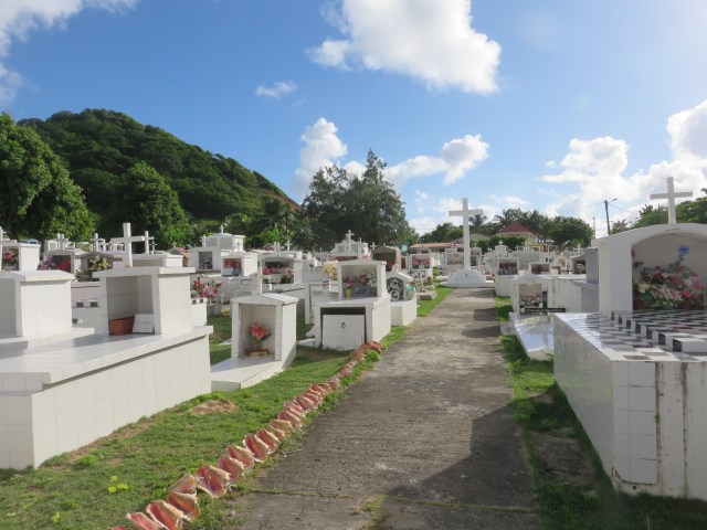 Allée centrale : les bordures en conques étaient en cours le jour de la photo. 