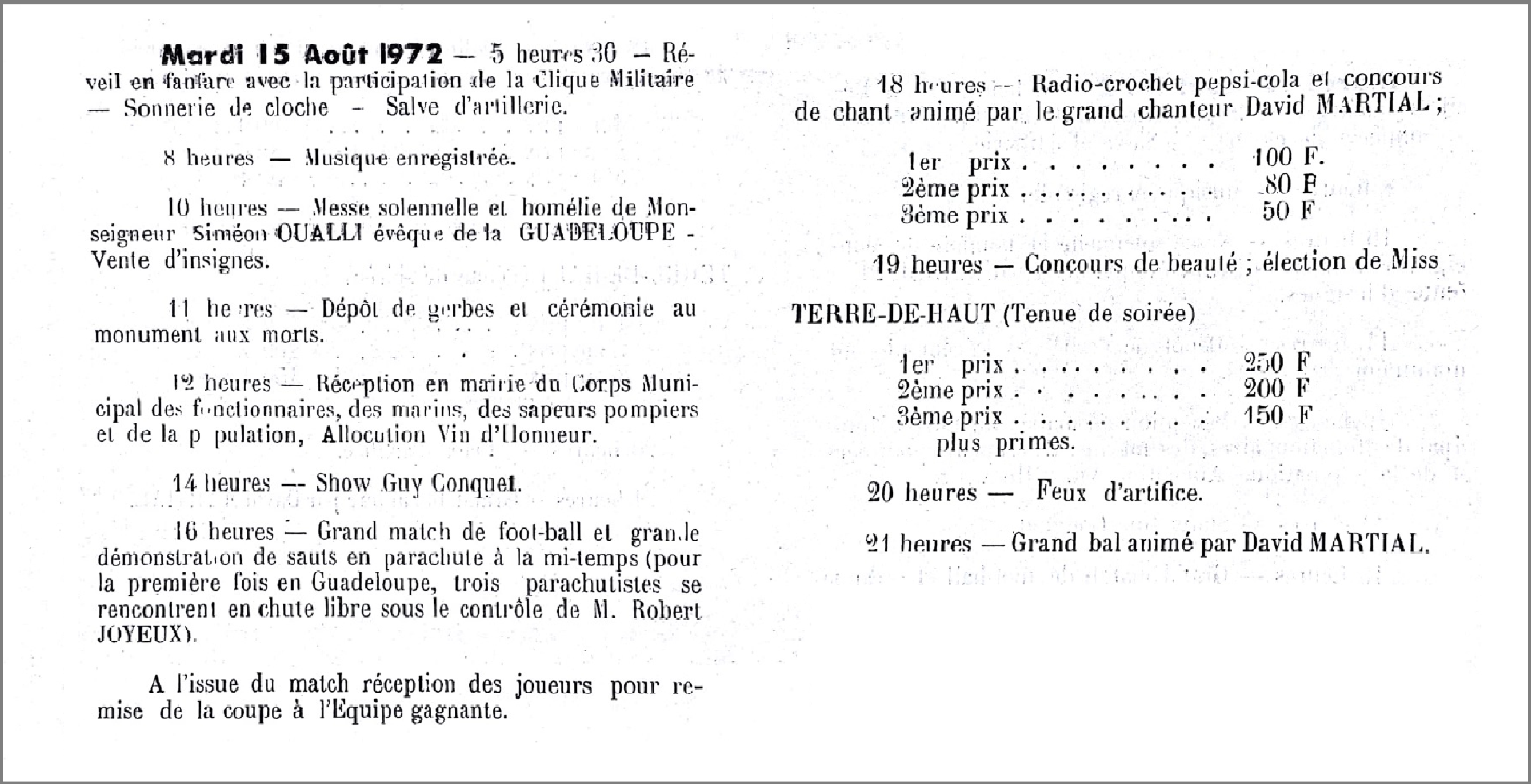 Fête patronale programme 2