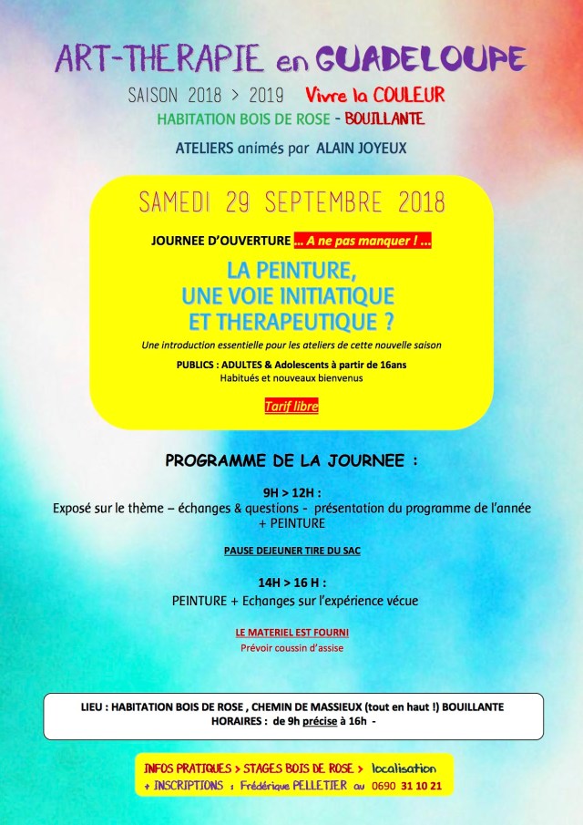 29 SEPT 2018 ART THERAPIE BOIS DE ROSE COULEUR OUVERTURE